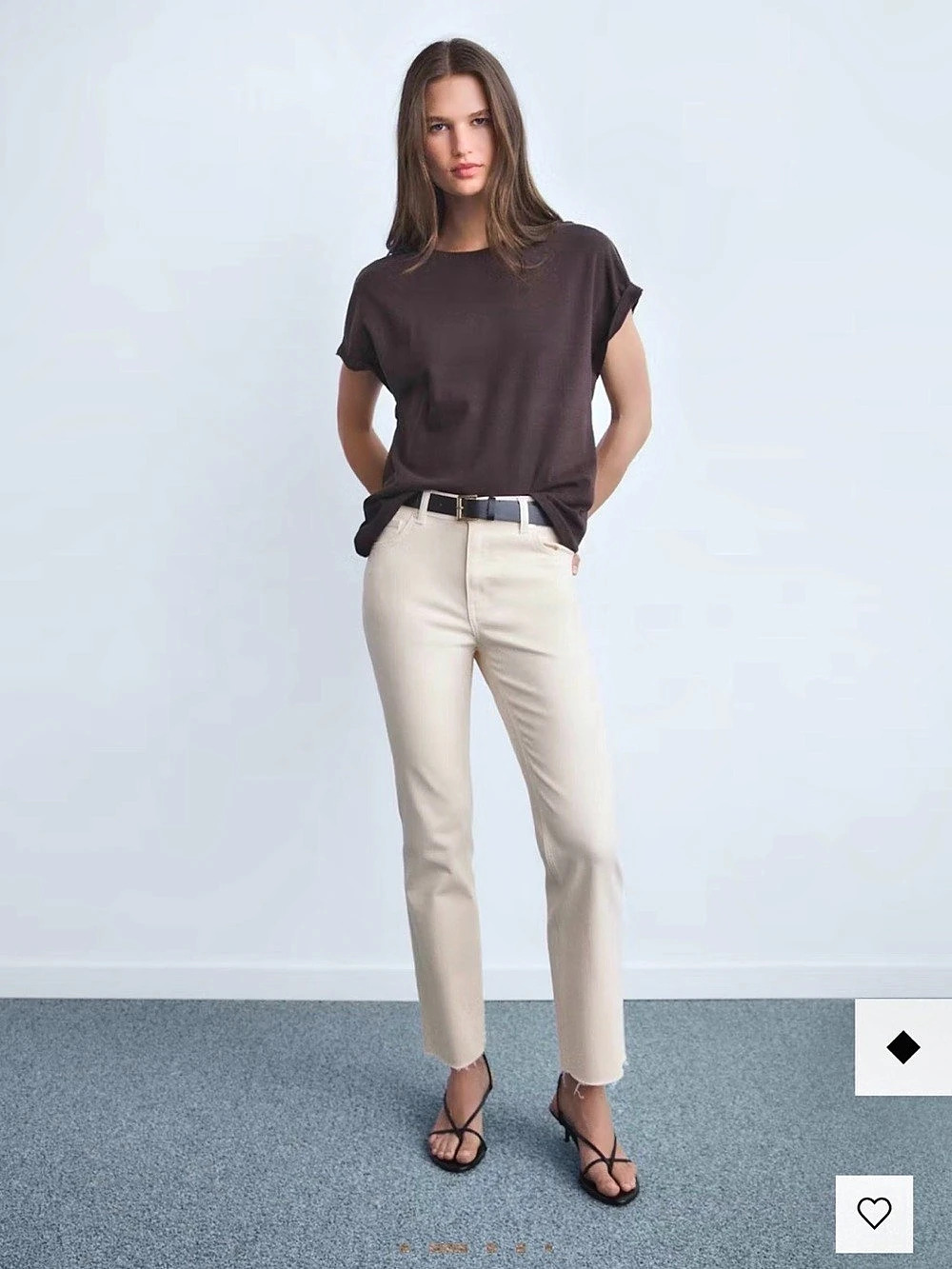 Mango Sienna Ecru Cropped Flare Jeans NWT Size 10 / EU 42.
